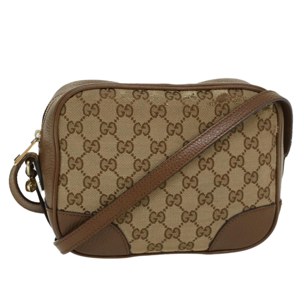 Gucci Gg Canvas Shoulder Bag Beige 449413 Auth 47120